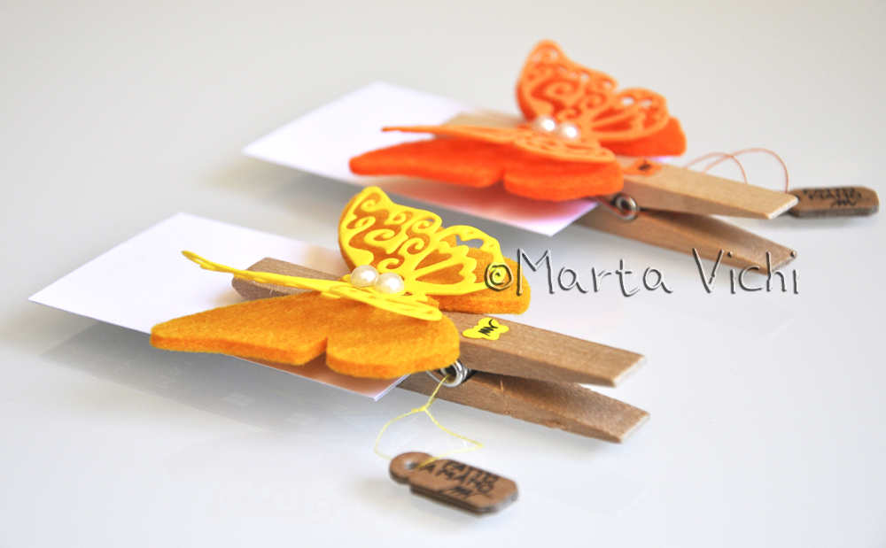 Farfalle ordinate: gialla, arancione